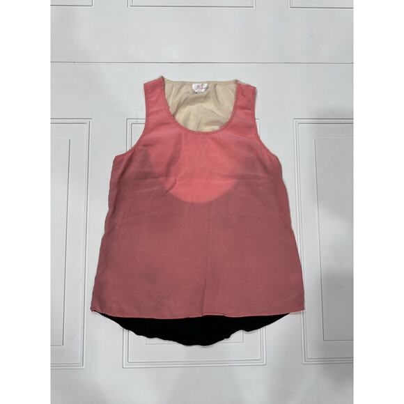 Parker Tops - Parker Womens Scoop Neck Colorblock Tank Top Black Pink White Silk Size Small